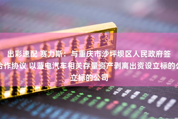 出彩速配 赛力斯：与重庆市沙坪坝区人民政府签署合作协议 以蓝电汽车相关存量资产剥离出资设立标的公司