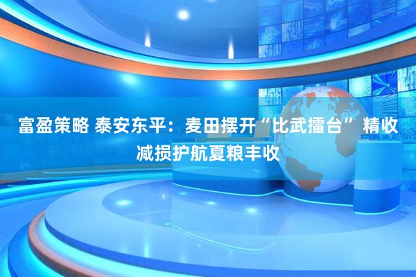 富盈策略 泰安东平：麦田摆开“比武擂台” 精收减损护航夏粮丰收